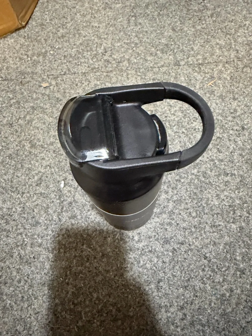 Stanley Black Travel Bottle with Gray Band and Gold Logo - Picture 2 of 4